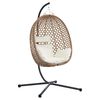 vidaXL Hangende ei-stoel Licht cr&egrave;me 104 x 100 x 191 cm poly rattan