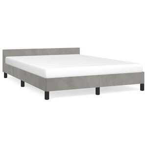 vidaXL Bedframe zonder matras 140x200 cm fluweel lichtgrijs