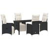 vidaXL Tuin eettafelset 5 st Zwart poly rattan