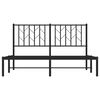 vidaXL Bedframe met hoofdbord metaal zwart 140x190 cm