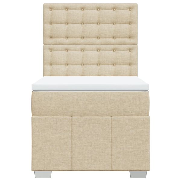 vidaXL Boxspring met matras stof cr&egrave;mekleurig 80x200 cm