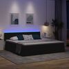 vidaXL Opbergbed met LED met matras met LED Zwart 200 x 200 cm Stof