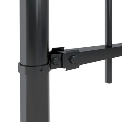 vidaXL Tuinhek met ronde bovenkant 5,1x1,2 m staal zwart