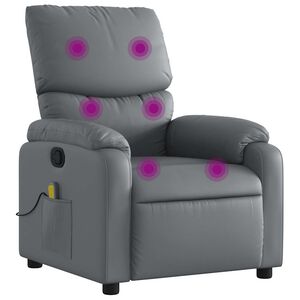 vidaXL Massagestoel van grijs kunstleer