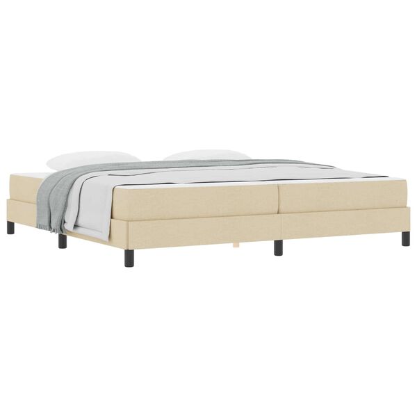 vidaXL Boxspringbed met matras Cr&egrave;me 200 x 200 cm Stof