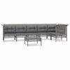 vidaXL 7-delige Loungeset met kussens poly rattan grijs