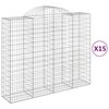 vidaXL Schanskorven 15 st gewelfd 200x50x160/180 cm ijzer