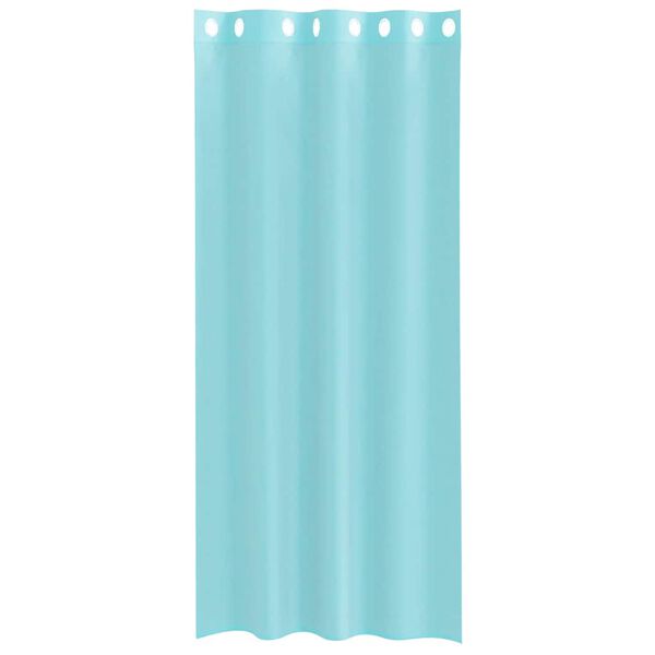 vidaXL Gordijnen voile met doorvoertules 2 st turkoois