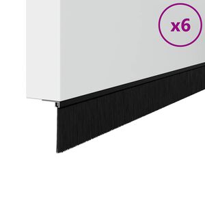 vidaXL Schroefbare Deurborstelafsluitingen 6 st Zwart 100 cm