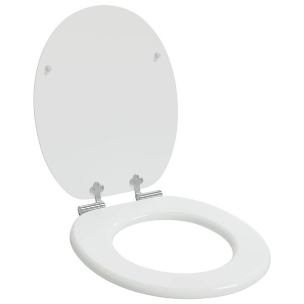 vidaXL Toiletbril met soft-closedeksel 2 st MDF wit