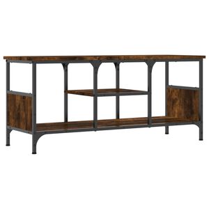 vidaXL Tv-meubel 100x35x45 cm bewerkt hout en ijzer gerookt eikenkleur