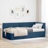 vidaXL Hoekbedframe met Matras met hoofdeinde 2 pcs Blauw Fluweel