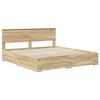 vidaXL Bedframe met hoofdeinde Sonoma Eiken 200 x 200 cm Bewerkt hout