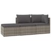 vidaXL 3-delige Loungeset met kussens poly rattan grijs