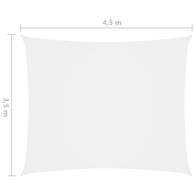vidaXL Zonnescherm rechthoekig 3,5x4,5 m oxford stof wit