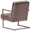 vidaXL Fauteuil echt leer verweerd bruin