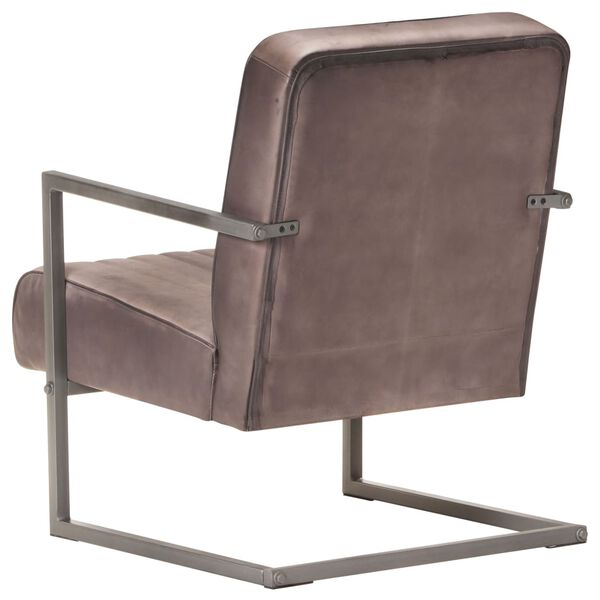vidaXL Fauteuil echt leer verweerd bruin
