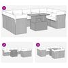 vidaXL 10-delige Loungeset met kussens poly rattan beige