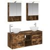 vidaXL Badkamermeubelset 5 pcs Gerookt eiken Bewerkt hout en glas