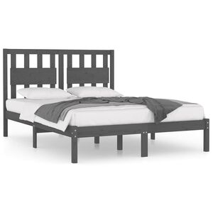 vidaXL Bedframe massief grenenhout grijs 200x200 cm