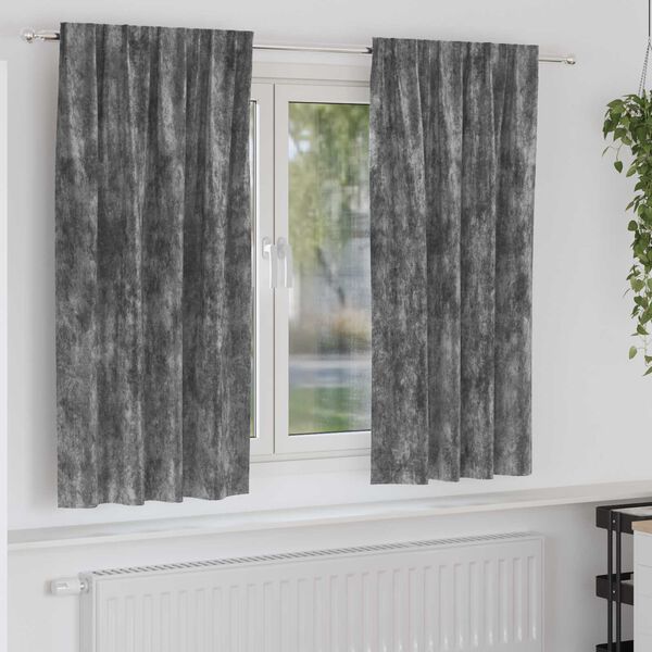 vidaXL Velvet Gordijnen met gordijnen 2 pcs Grijs 175 x 140 cm Fluweel