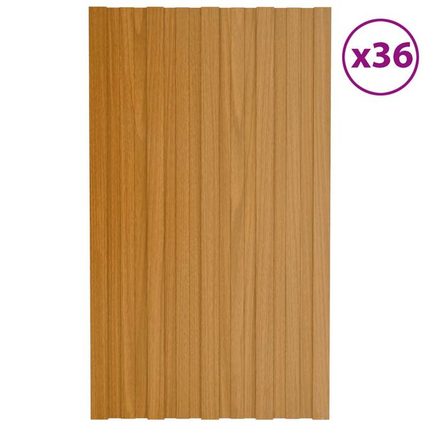 vidaXL Dakpaneel 36 pcs Naturel 80 x 45 cm Gegalvaniseerd staal