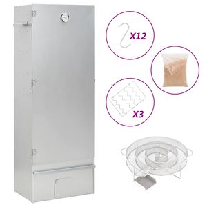 vidaXL BBQ-rookoven met koude rookgenerator gegalvaniseerd staal