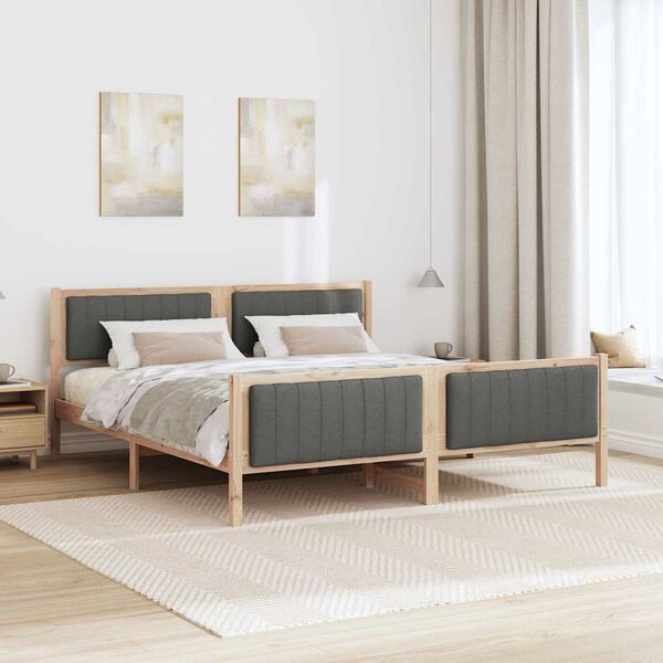 vidaXL Bedframe Bruin en donkergrijs 180 x 200 cm Massief grenenhout