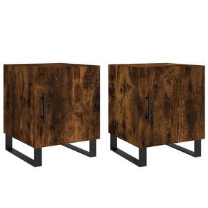 vidaXL Nachtkastjes 2 st 40x40x50 cm bewerkt hout gerookt eikenkleurig