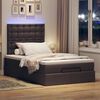 vidaXL Ottoman bed met matras en LED's 120x190 cm stof donkerbruin