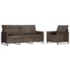vidaXL Bankstel 2 pcs Donkergrijs Faux Su&egrave;de Stof