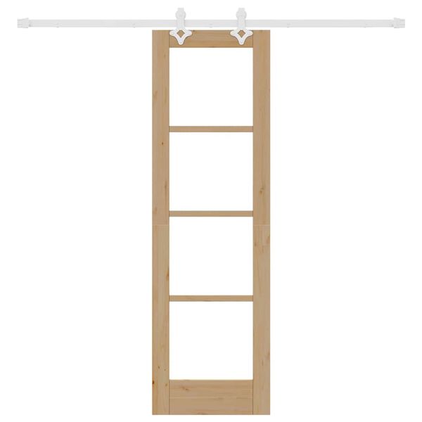 vidaXL Schuifdeur Naturel 61 x 198,5 cm Massief grenenhout en glas