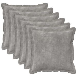 vidaXL Kussensloop 6 st HOUTEN Lichtgrijs 30 x 30 cm Microfiber Fleece