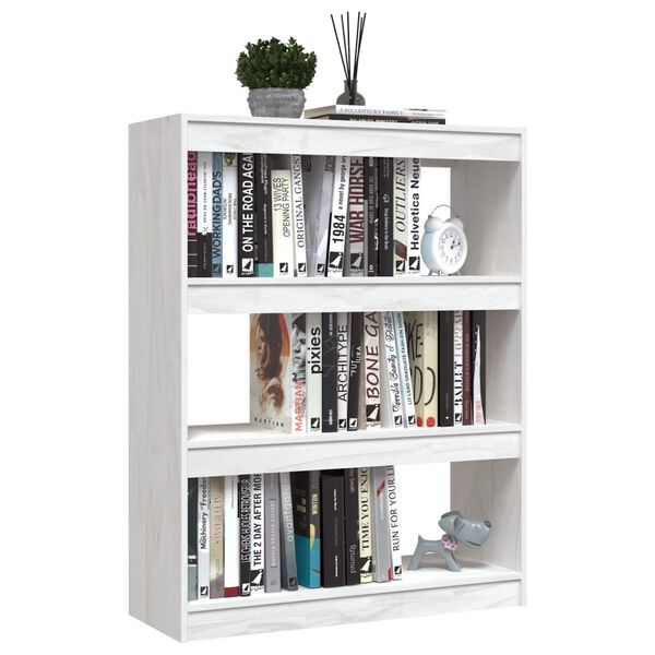 vidaXL Boekenkast/kamerscherm 100x30x103 cm massief grenenhout wit
