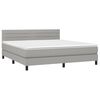 vidaXL Boxspring met matras en LED stof lichtgrijs 160x200 cm