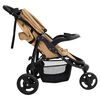 vidaXL Kinderwagen met 3 wielen staal taupe en zwart