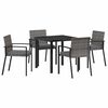 vidaXL Tuin eettafelset 5 pcs Grijs Gepoedercoat staal