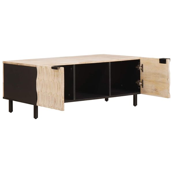 vidaXL Salontafel Wit 100 x 54 x 40 cm Massief Mango Hout
