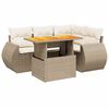 vidaXL 5-delige Loungeset met kussens poly rattan beige