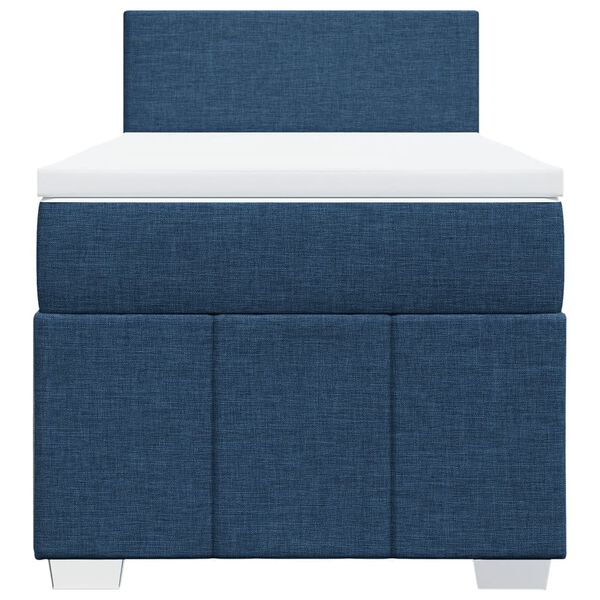 vidaXL Boxspring met matras stof blauw 90x190 cm