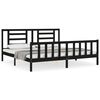 vidaXL Bedframe met hoofdbord massief hout zwart 200x200 cm