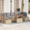 vidaXL Tuin Sofa Set met opslag 8 pcs Beige Poly riet