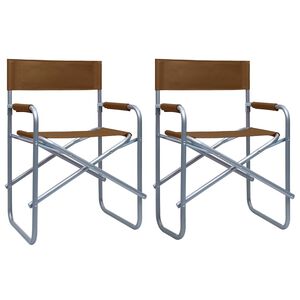 vidaXL Regisseursstoelen 2 st staal bruin