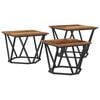 vidaXL Salontafel 3 pcs Oud Hout Engineered hout en staal