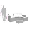vidaXL 3-delige Loungeset met kussens poly rattan beige