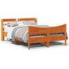 vidaXL Bedframe met hoofdbord massief grenenhout wasbruin 150x200 cm