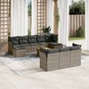 vidaXL 11-delige Loungeset met kussens poly rattan grijs