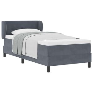 vidaXL Boxspringbed met hoofdeinde Donkergrijs 80 x 200 cm Fluweel
