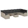 vidaXL Tuinbankenset 11 st Lichtgrijs poly rattan
