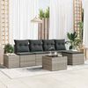 vidaXL Tuin Sofa Set met kussen 5 pcs Lichtgrijs poly rattan